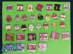 33x Aston Villa Football Metal Pin Badges to include European cup fixtures (32)