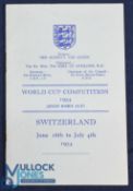 1954 World Cup in Switzerland England team itinerary consisting of 14 pages with players listed: Gil