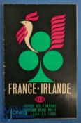 1966 France v Ireland Rugby Programme: Standard interesting Colombes example. G/VG