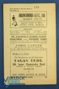 1951/52 Drumcondra v Stockport County 4 page programme for Joe Barnwell's benefit match 7 May 1952