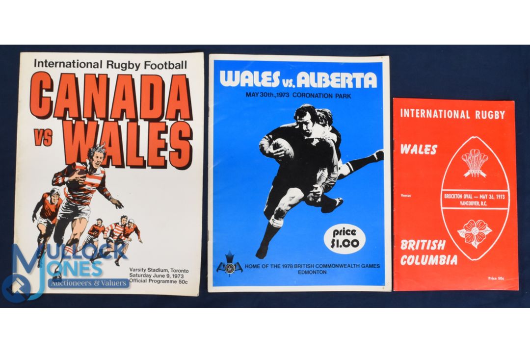 1973 Signed Wales in Canada Rugby Programmes (3): John Bevan of Wales & the Lions has signed all