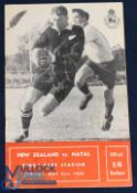 1960 Natal v NZ All Blacks Rugby Programme: 16pp, interesting, illustrated edition, G