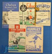 1950/51 Manchester Utd away match programmes to include Burnley, Derby County, Everton (Sellotape