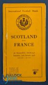 1948 Scotland v France Rugby Programme: Standard timeless 8pp Edinburgh example, former team pics