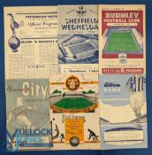 1954/55 Manchester Utd away match programmes WBA, Wolves (back page small corner tear, paper