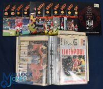 1993/94 Manchester Utd double season collection of away match programmes (excluding European