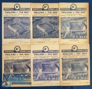 1960, 62, 63 & 65 England Rugby Final Trial Programmes (6): For 1960 & 1963 both January &