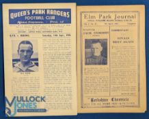 1946/47 Queens Park Rangers v Reading Div. 3 (S) match programme 14 September 1946 4 pager; 1946/