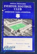 1957/58 Everton v Manchester Utd Div. 1 match programme Wednesday 4 September 1957 at Goodison Park;