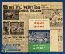 1954 England v Germany (World Cup champions) international match programme 1st December 1954 at