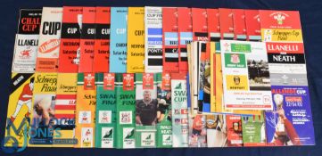 1972-2001 WRU Cup Final & Semi-final Rugby Programmes (40+): Twice the number of finals than