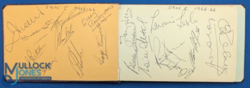 1964-65 & 1965-66 Stoke City Football Signatures - 2 team signatures in an autograph album, plus a