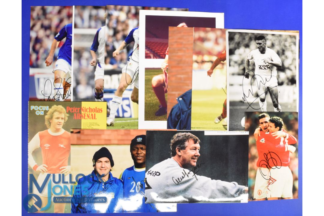 Selection of Signed football photographs (12) features Ryan Giggs, Alan Ferguson, James Beatie, - Image 1 of 6