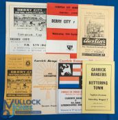 Carrick Rangers home programmes 1976/77 Kettering Town (Derek Dougan), v FC Aris (Luxembourg) (