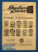 European Cup 1958/59 FC Shalke v Wolves match programme, 18 November 1958 large 4 page Stadium