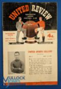 POSTPONED match programme 1956/57 Manchester Utd v WBA Div. 1 fixture 22 December 1956 at Old
