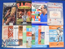 Selection of football items 1970 Sir Alf Ramsey's World Cup Guide (Park Drive), 1986 World Cup final