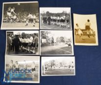 1956 England FA XI tour black & white photographs, varied content, including match action/pre-