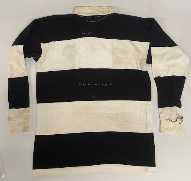 Early 1990s, Mickey Skinner's Match worn Barbarians Rugby Jersey: Famous b/w hoops, club & Sponsors' - Image 3 of 3
