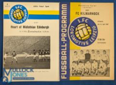1966/67 Fairs Cup Lokomotiv Leipzig v Kilmarnock ¼ final match programme 19 April 1967; 1976/77 ECWC