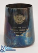1962 The Football League Cup runners-up player award tankard 1961/62 given to Ted Burgin of Rochdale