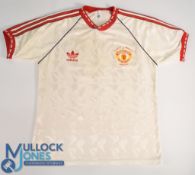 Manchester United 1992 European Cup Winners Cup away football shirt Adidas, in white, short