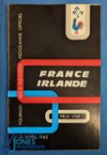 1962 France v Ireland Rugby Programme: First magazine stye French issue for an Irish visit. G/VG