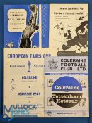 European competition programmes to include 1965/66 Coleraine v Dinamo Kiev (Cup Winners Cup), 1969/