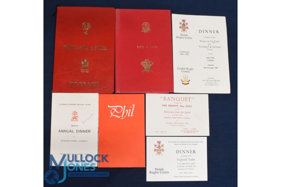 1976 & 89 Welsh Interest VIP Rugby Programmes & Much More (7): Scarlet hard-covered Committee etc