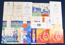 Selection of England international schools home match programmes to include 1947/48 Ireland (at