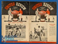 1950/51 Manchester Utd v Chelsea Div. 1 home match programme, v Charlton Athletic Div. 1 home
