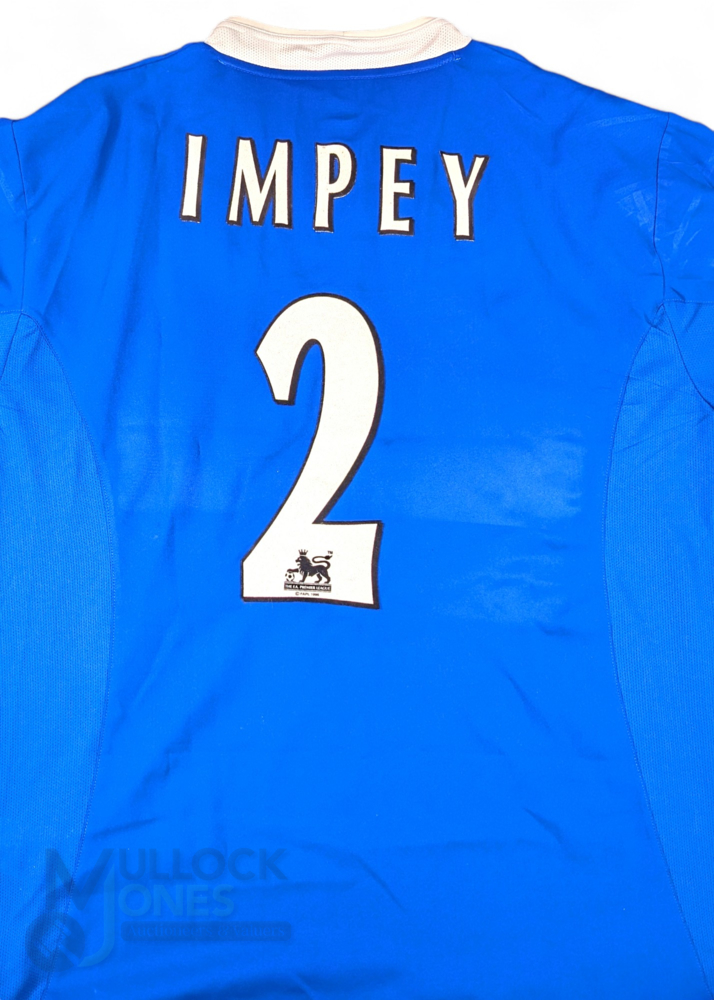 2003/04 Andy Impey No 2 Leicester City match worn home football shirt Lecoqsportif/Alliance, in - Image 2 of 2