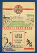 1954/55 Sunderland v Manchester Utd Div. 1 match programme 8 April 1955 at Roker Park; fair/good. (