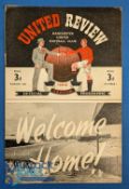 1949 Manchester Utd return to Old Trafford: 1949/50 no. 1 match programme Manchester Utd v Bolton