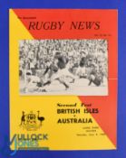 1966 British and I Lions v Australia 2nd Test Rugby Programme: At Lang Park, Milton (now Suncorp),