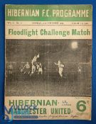 1954/55 Scarce friendly match programme Hibernian v Manchester Utd at Easter Road 15 November