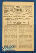 1946/47 Arsenal v Manchester Utd Div. 1 match programme 4 pages, 1st February 1947; score, light