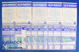 Selection of Bolton Wanderers home programmes 1953/54 Charlton Athletic (Xmas Day), 1954/55
