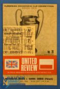 1967/68 European Cup Manchester Utd v Gornik Zabrze programme 28 February 1968; plus United Stand