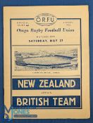 1950 British & I Lions Test Rugby Programme: Detailed Dunedin issue for the drawn first test,