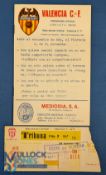 1982/83 UEFA match programme Valencia v Manchester Utd 29 September 1982 plus Valencia match