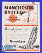 Pre-War 1937/1938 Manchester Utd v Burnley Div. 2 match programme 18 April 1938; overall fair/good
