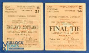 Tickets: 1953 FAC final (The Matthews final) match ticket 2nd May 1953 Blackpool v Bolton