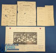 Selection of Facsimile Autograph features Hearts FC 1957/58, c1949 Derby County, Manchester United