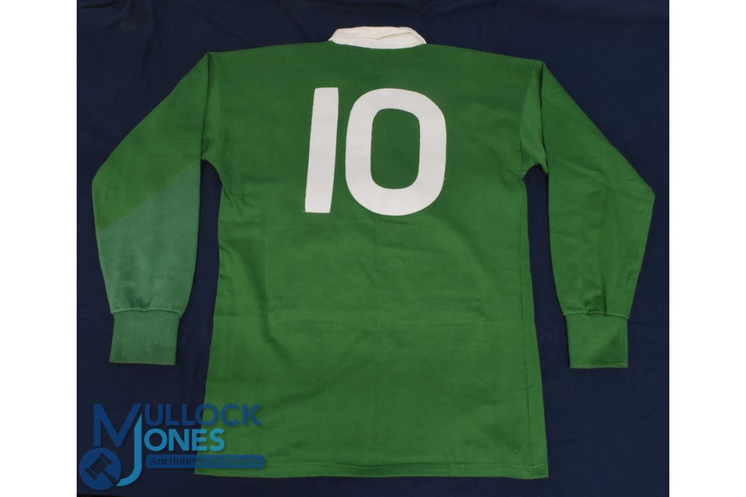 1984 Tony Ward's Match worn Ireland Rugby Jersey: Green classic issue, shamrock badge, white 10 to - Image 2 of 2