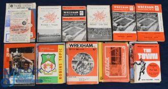 Large collection of Wrexham programmes to include aways 1956/57 Reading (FAC), 1960/61 Stockport