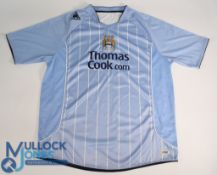 Manchester City 2007 home football shirt Le Coq Sportif, Thomas Cook, short sleeve, size 2XXL