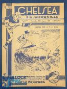 1937/38 Chelsea v Liverpool football programme 28 Aug, fold, creases, marks, etc. A overall