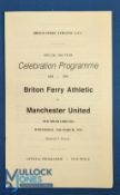 1975/76 Scarce friendly match programme Briton Ferry Athletic v Manchester Utd (50th year
