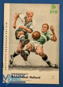 1956 Germany v Holland friendly match programme 14 March 1956 at Dusseldorf played at the